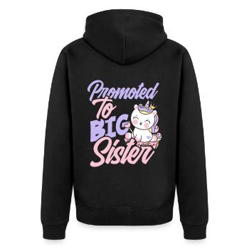 Offspring Girl Sister - Unisex Premium Organic Zip Hoodie - black - Back - Nico (187cm)