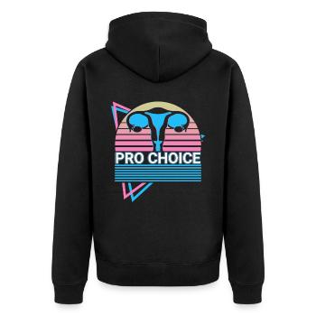 Pro Choice Droits reproductifs Rétro - Veste à capuche bio Premium Unisexe - noir - Dos - Nico (187cm)