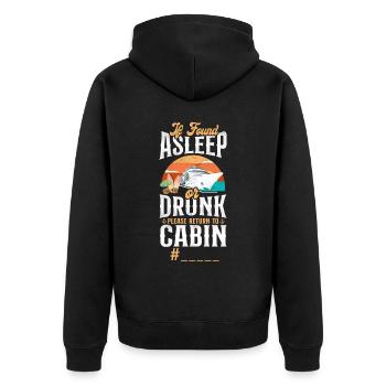 Cruise Ship Vacation Friends - Unisex Premium Bio Zip Hoodie - Schwarz - Hinten - Nico (187cm)