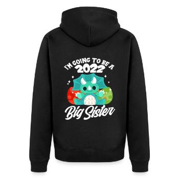 Dinosaure Enceinte Sœur Progéniture 2022 - Veste à capuche bio Premium Unisexe - noir - Dos - Nico (187cm)