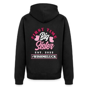 Fille Sœurs Frères et sœurs 2022 - Veste à capuche bio Premium Unisexe - noir - Dos - Nico (187cm)