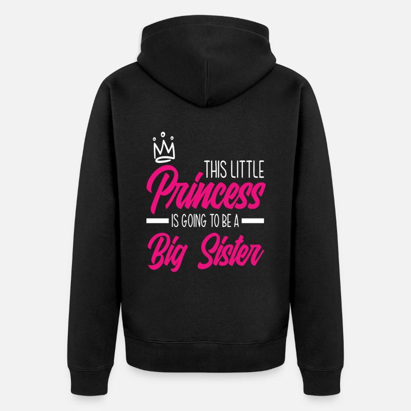 Princesse Sœur Bébé Grossesse - Veste à capuche bio Premium Unisexe - noir