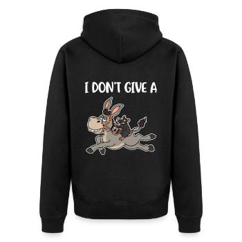 I Dont Give A Rats Donkey Donkey Donkey Gift - Unisex Premium Organic Zip Hoodie - black - Back - Nico (187cm)