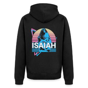 Isaïe Israélite Prophète Juif Juif - Veste à capuche bio Premium Unisexe - noir - Dos - Nico (187cm)
