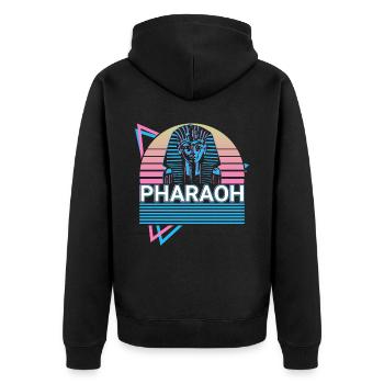 Pharaon Roi Tut Pharaon égyptien - Veste à capuche bio Premium Unisexe - noir - Dos - Nico (187cm)