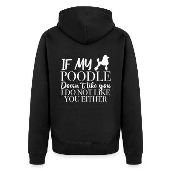 Cadeau de propriétaire de chien caniche - Veste à capuche bio Premium Unisexe - noir - Dos - Nico (187cm)