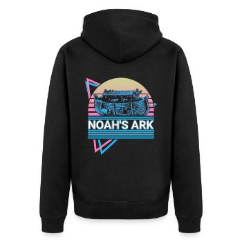 Arche de Noé Christianisme Christianisme Rétro - Veste à capuche bio Premium Unisexe - noir - Dos - Nico (187cm)