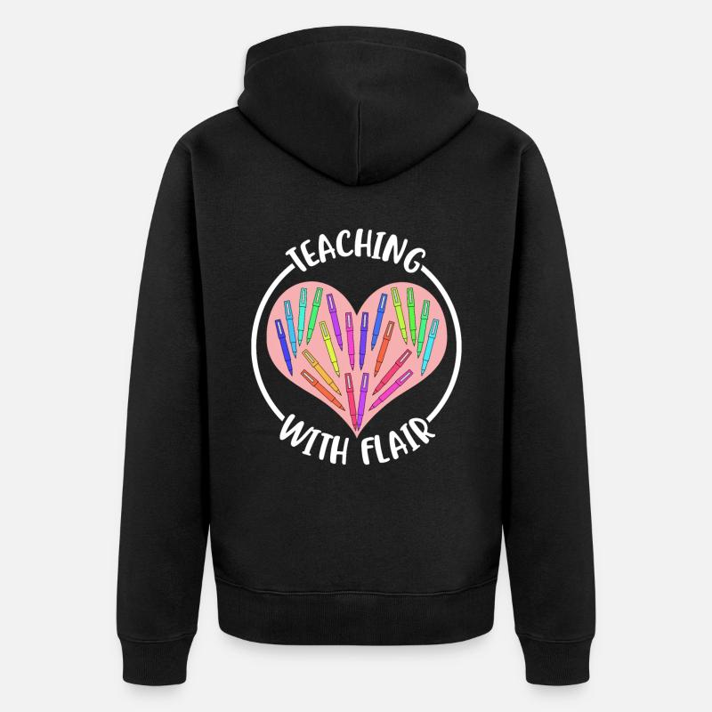 Teaching With Flair Lehrer Geschenk - Unisex Premium Bio Zip Hoodie - Schwarz
