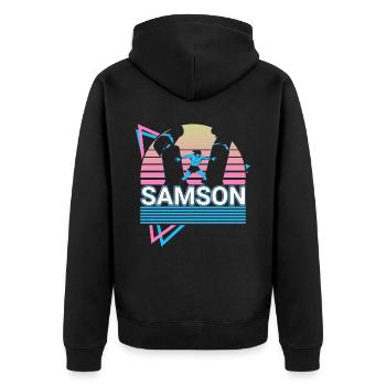 Samson Guerrier Israélite Anciens Israélites - Veste à capuche bio Premium Unisexe - noir - Dos - Nico (187cm)