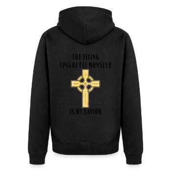 Flying Spaghetti Monster Pastafarianism Pasta - Unisex Premium Organic Zip Hoodie - black - Back - Nico (187cm)