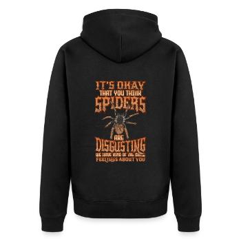 Les araignées ne sont pas dégoûtantes - Spider Lover - Veste à capuche bio Premium Unisexe - noir - Dos - Nico (187cm)