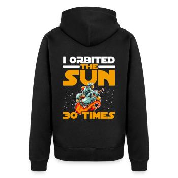 J’ai orbité autour du soleil 30 fois 30e anniversaire Bday - Veste à capuche bio Premium Unisexe - noir - Dos - Nico (187cm)
