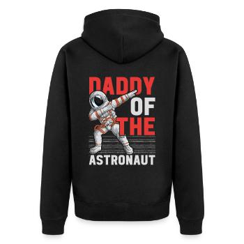 Fête d’anniversaire du père de l’astronaute Bday - Veste à capuche bio Premium Unisexe - noir - Dos - Nico (187cm)