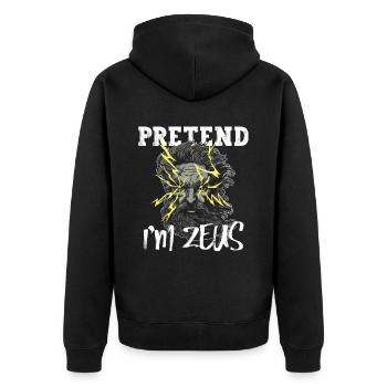 Zeus Greek Mythology Antiquity God - Unisex Premium Organic Zip Hoodie - black - Back - Nico (187cm)