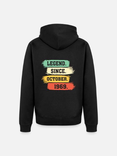Legend since October 1969 - Unisex Premium Organic Zip Hoodie - black