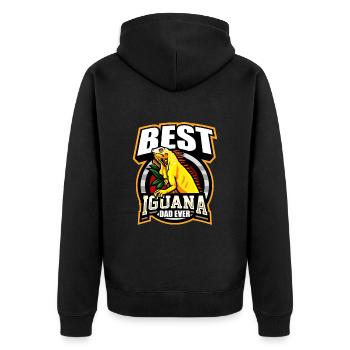 Iguana Pet | Reptiles Reptile Animals Gifts - Unisex Premium Organic Zip Hoodie - black - Back - Nico (187cm)