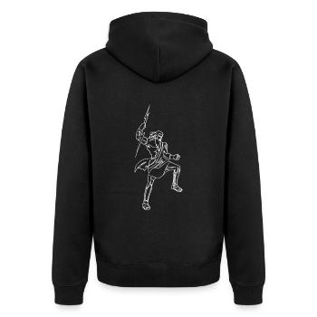 Zeus Griechische Mythologie Griechischer Gott - Unisex Premium Bio Zip Hoodie - Schwarz - Hinten - Nico (187cm)
