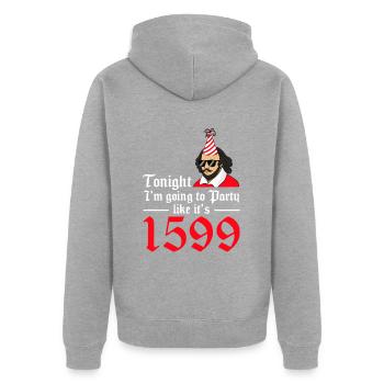 William Shakespeare Théâtre Littérature - Veste à capuche bio Premium Unisexe - gris chiné - Dos - Nico (187cm)