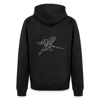 Ares Griechische Mythologie Griechischer Gott - Unisex Premium Bio Zip Hoodie - Schwarz - Hinten - Nico (187cm)