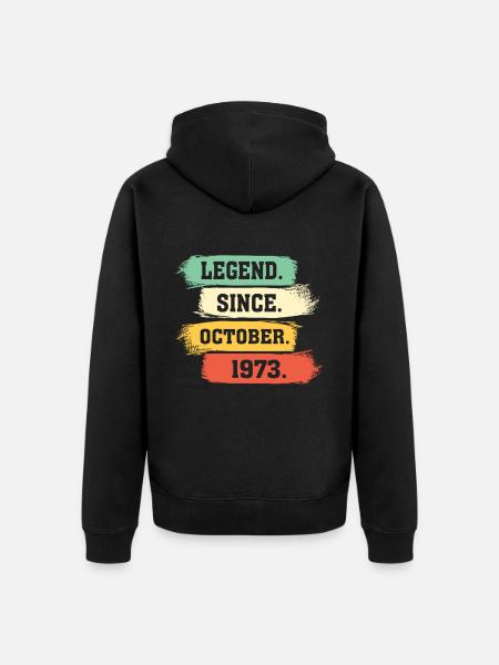Légende depuis octobre 1973 - Veste à capuche bio Premium Unisexe - noir