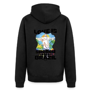 Brésil Rio de Janeiro Amérique du Sud Cadeau - Veste à capuche bio Premium Unisexe - noir - Dos - Nico (187cm)
