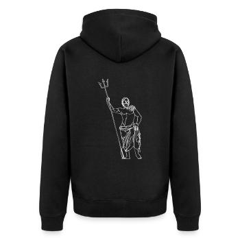 Poseidon Griechische Mythologie Griechischer Gott - Unisex Premium Bio Zip Hoodie - Schwarz - Hinten - Nico (187cm)