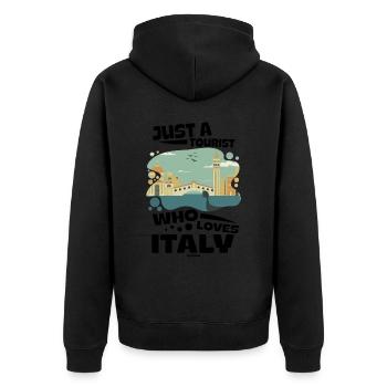 Italie - Veste à capuche bio Premium Unisexe - noir - Dos - Nico (187cm)