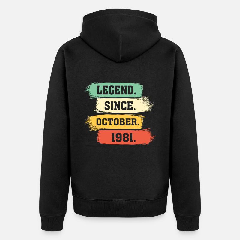 Legend since October 1981 - Unisex Premium Bio Zip Hoodie - Schwarz