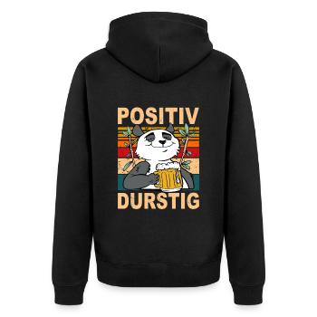 Löten, Digga LÖTEN! Biertrinker Sauf Spruch Bär - Unisex Premium Bio Zip Hoodie - Schwarz - Hinten - Nico (187cm)