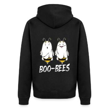 Boo Bee's Ghost Happy Halloween Bee Lover - Unisex Premium Organic Zip Hoodie - black - Back - Nico (187cm)