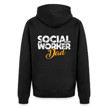 School Social Work Month Social - Unisex Premium Organic Zip Hoodie - black - Back - Nico (187cm)