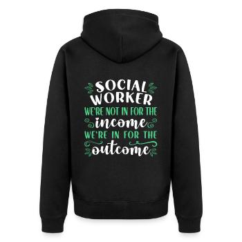 School Social Work Month Social - Unisex Premium Organic Zip Hoodie - black - Back - Nico (187cm)
