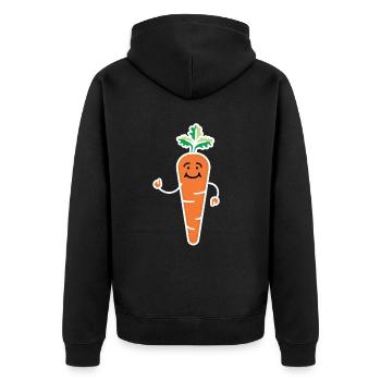Carrot Man Carrot Carrots Vegetables - Unisex Premium Organic Zip Hoodie - black - Back - Nico (187cm)