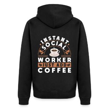School Social Work Month Instant - Unisex Premium Organic Zip Hoodie - black - Back - Nico (187cm)