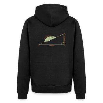 Hypotenuse Hippotenuse für Mathe Nilpferd - Unisex Premium Bio Zip Hoodie - Schwarz - Hinten - Nico (187cm)