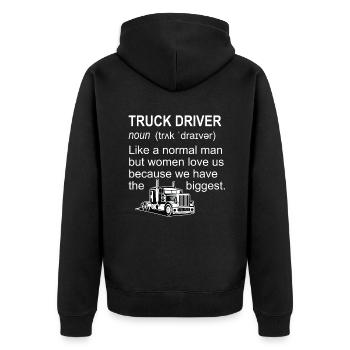 Truck drivers have the largest - Unisex Premium Organic Zip Hoodie - black - Back - Nico (187cm)
