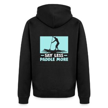 Sup Stand Up Paddle Design Sup Board Paddeln - Unisex Premium Bio Zip Hoodie - Schwarz - Hinten - Nico (187cm)