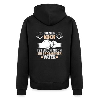 Koch Vatertag Hobbykoch Chefkoch - Unisex Premium Bio Zip Hoodie - Schwarz - Hinten - Nico (187cm)
