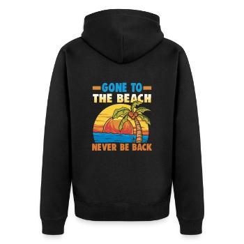 Strandurlaub am Meer Design Strandmotiv - Unisex Premium Bio Zip Hoodie - Schwarz - Hinten - Nico (187cm)
