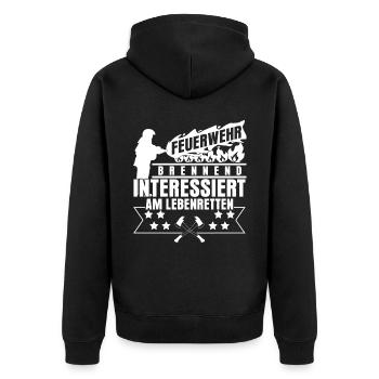 Youth Fire Brigade Fire Brigade - Unisex Premium Organic Zip Hoodie - black - Back - Nico (187cm)