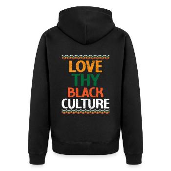Love Thy Black Culture Black History Month - Unisex Premium Organic Zip Hoodie - black - Back - Nico (187cm)