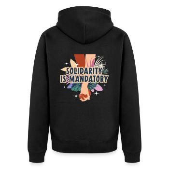 La solidarité est obligatoire Mois de l’histoire des Noirs - Veste à capuche bio Premium Unisexe - noir - Dos - Nico (187cm)