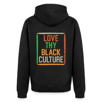 Love Thy Black Culture Black History Month - Unisex Premium Organic Zip Hoodie - black - Back - Nico (187cm)