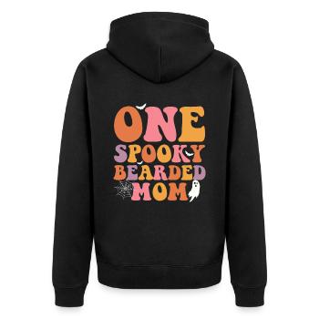 Eine Gespenstische, Bärtige Mutter - - Unisex Premium Bio Zip Hoodie - Schwarz - Hinten - Nico (187cm)