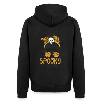 Eine Gespenstische - Unisex Premium Bio Zip Hoodie - Schwarz - Hinten - Nico (187cm)