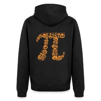 Pi symbol horde of pumpkin monsters - Unisex Premium Organic Zip Hoodie - black - Back - Nico (187cm)