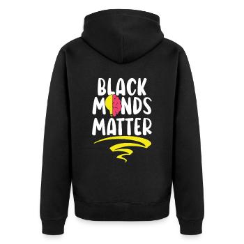 Black Minds Matter Black History Month Black Pride - Unisex Premium Organic Zip Hoodie - black - Back - Nico (187cm)