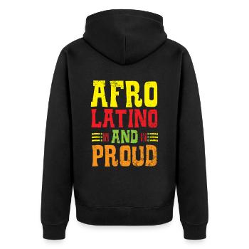 Afro Latino et fier Mois de l’histoire des Noirs - Veste à capuche bio Premium Unisexe - noir - Dos - Nico (187cm)