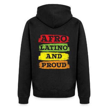 Afro Latino et fier Mois de l’histoire des Noirs - Veste à capuche bio Premium Unisexe - noir - Dos - Nico (187cm)