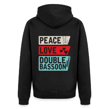 Peace Love Instrument de contrebasson - Veste à capuche bio Premium Unisexe - noir - Dos - Nico (187cm)